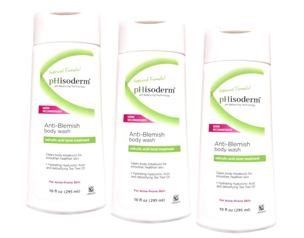 pHisoderm in shower setting used on back for clearer, calmer skin