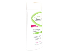 pHisoderm bottle next to a ruler showing 10 oz size and travel ease
