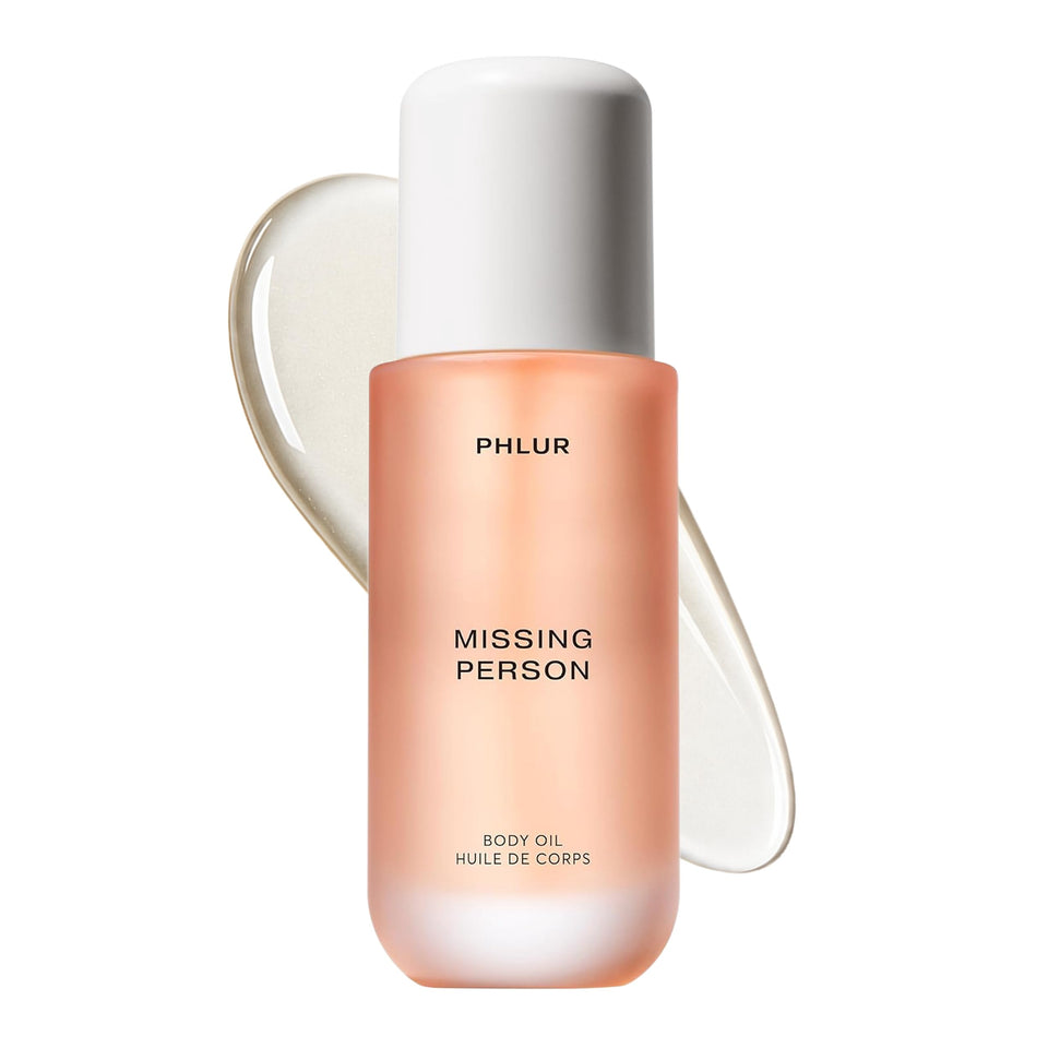 PHLUR bottle front view showing elegant packaging and hydrating benefit