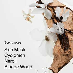PHLUR product label details with scent notes and usage information visible
