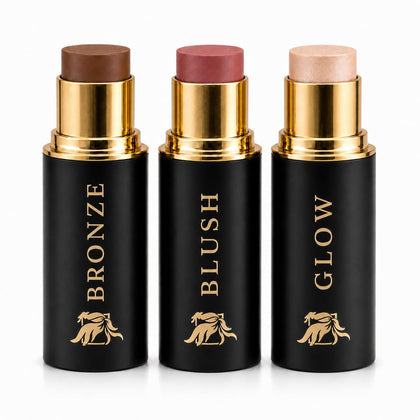 Phoenix Beauty front packaging of contour stick set shows trio and luxury finish