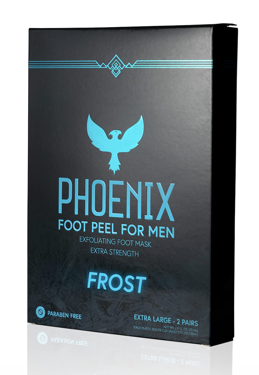 Phoenix Foot Peel front packaging showing two extra-large menthol treatments and benefits