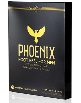 Phoenix Foot Peel front packaging showing unscented extra strength benefits