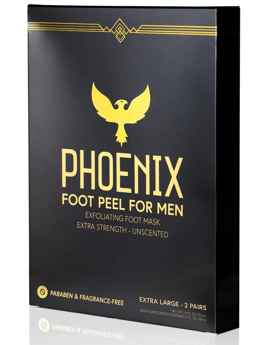 Phoenix Foot Peel front packaging showing unscented extra strength benefits