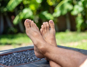 Close view of Phoenix Foot Peel label highlighting paraben-free, unscented features