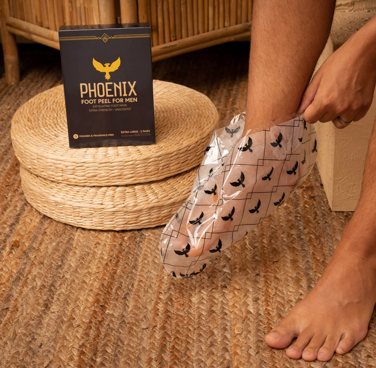 Pack of two Phoenix Foot Peel masks arranged to show both booties included