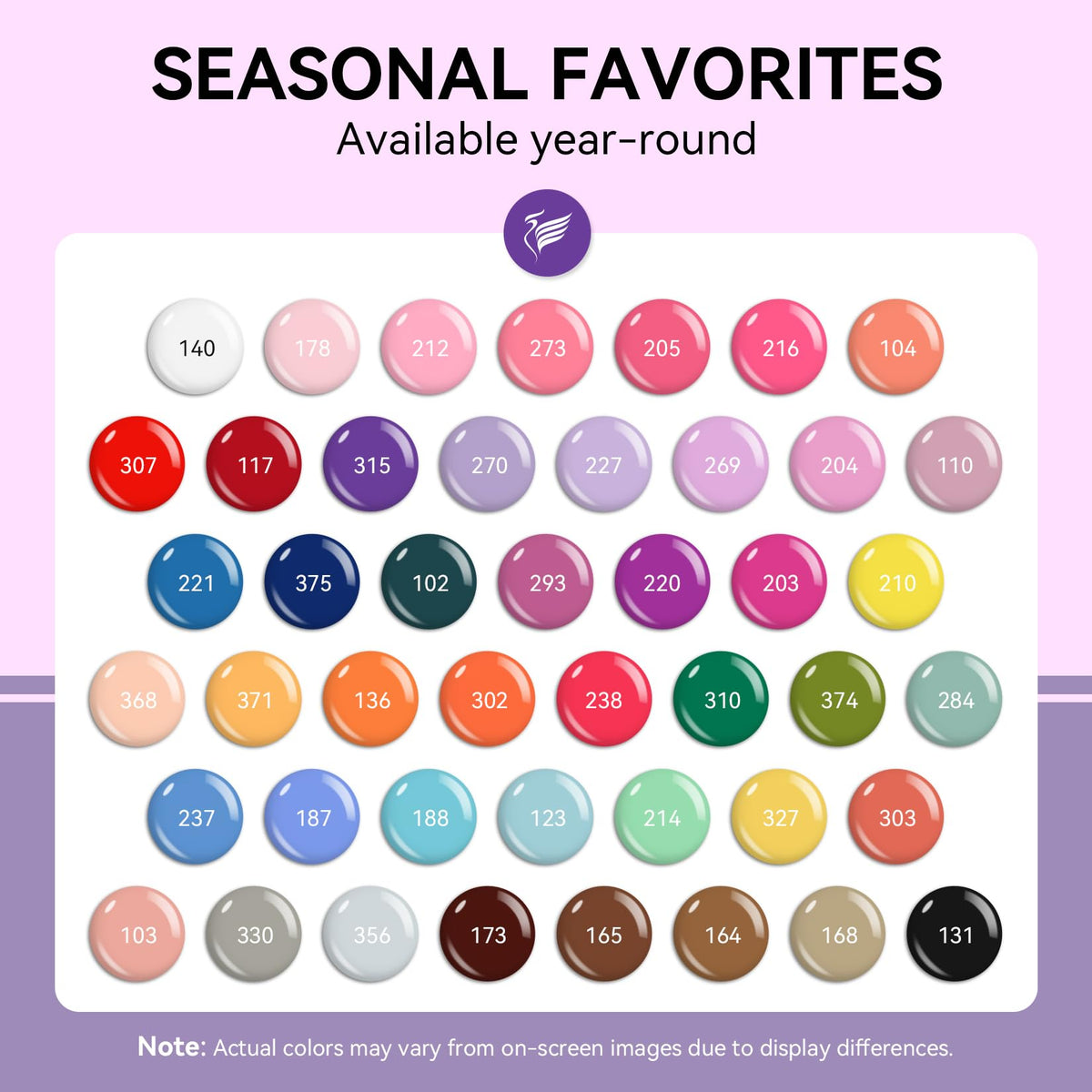 phoenixy colorful 45 gel polish bottles displayed for shade selection benefit
