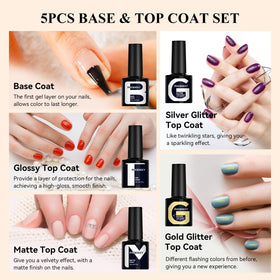 phoenixy base and topcoat bottles arranged to show protective and finish options