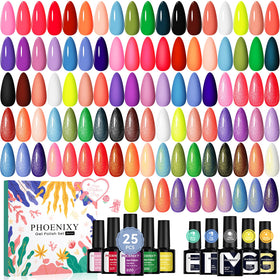 phoenixy front package showing 30-piece dark gel polish set and range