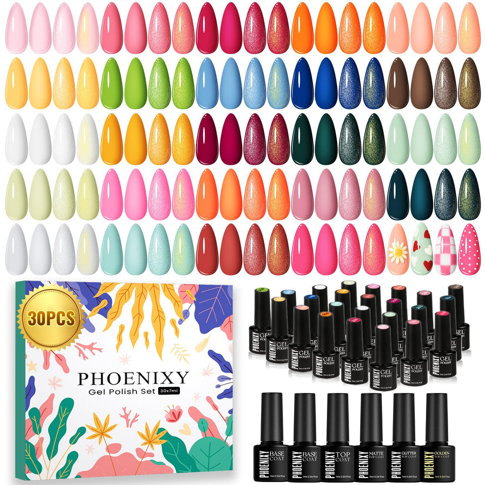phoenixy front packaging display showing full 30-piece kit and variety