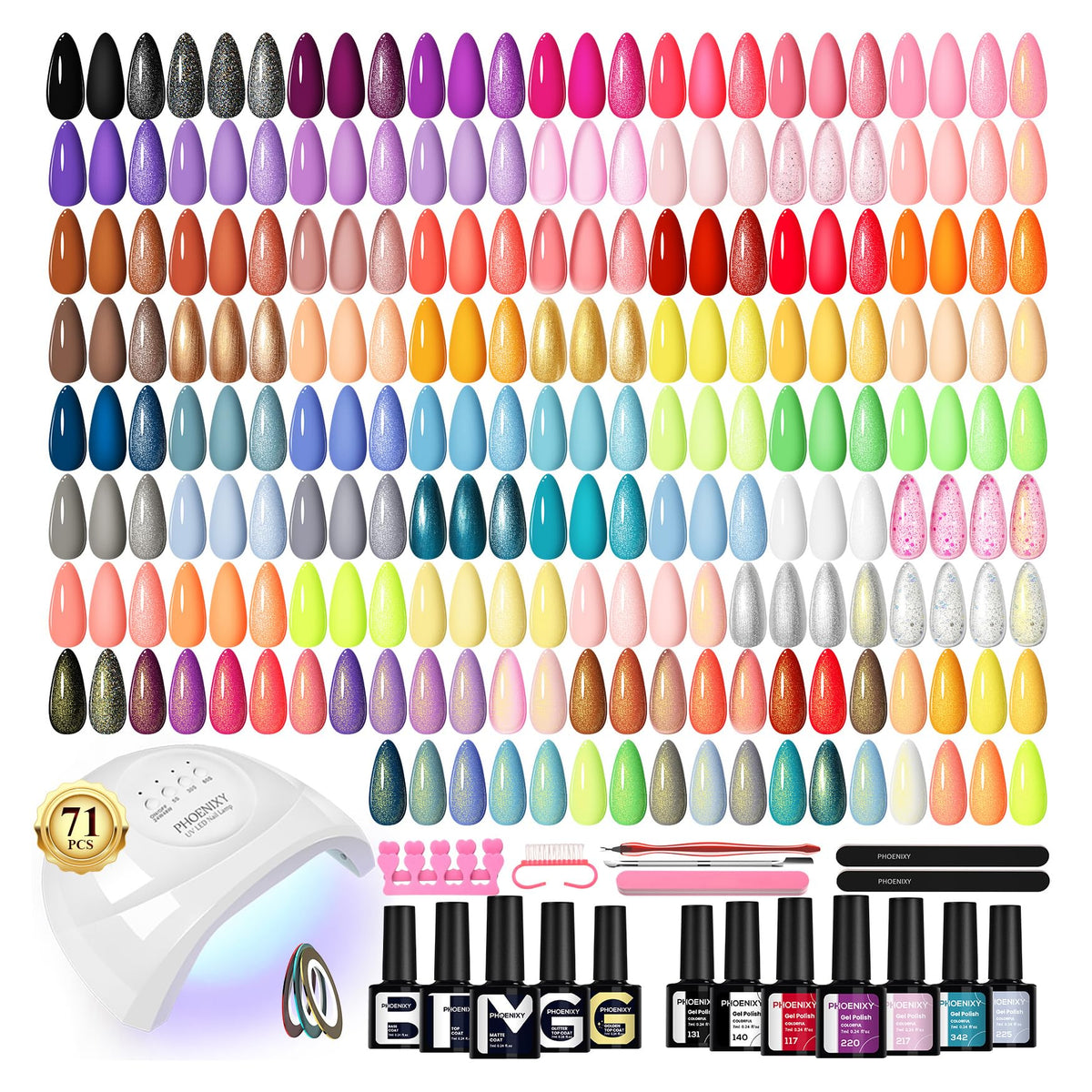 phoenixy front packaging showing complete 71-piece kit benefits