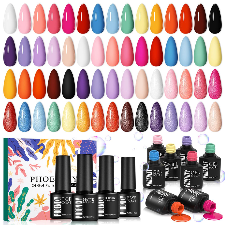 phoenixy front packaging showing full 24-piece kit and gift-ready box benefit