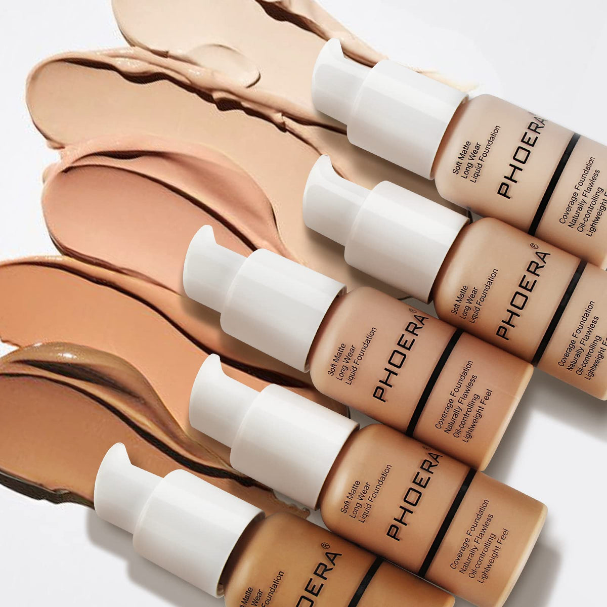 PHOERA lifestyle model wearing foundation showing camera-ready finish