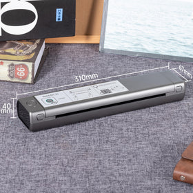 Phomemo battery and ports close-up showing rechargeable convenience and reliability
