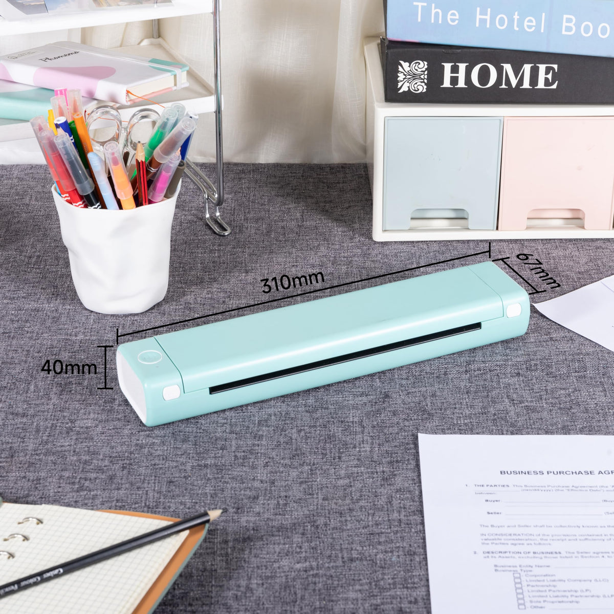 Phomemo M08F USB charging port and cable demonstrating easy recharging