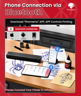 Phomemo M08F close-up of control panel and buttons for easy operation