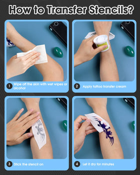 Phomemo M08F on tattoo station with tools showing studio-ready workflow benefit