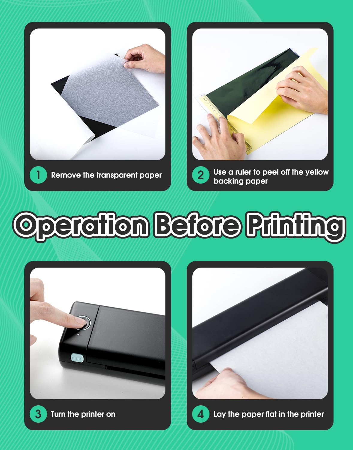 Phomemo M08F with included transfer paper pack indicating ready-to-use convenience