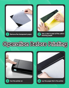 Phomemo M08F with included transfer paper pack indicating ready-to-use convenience