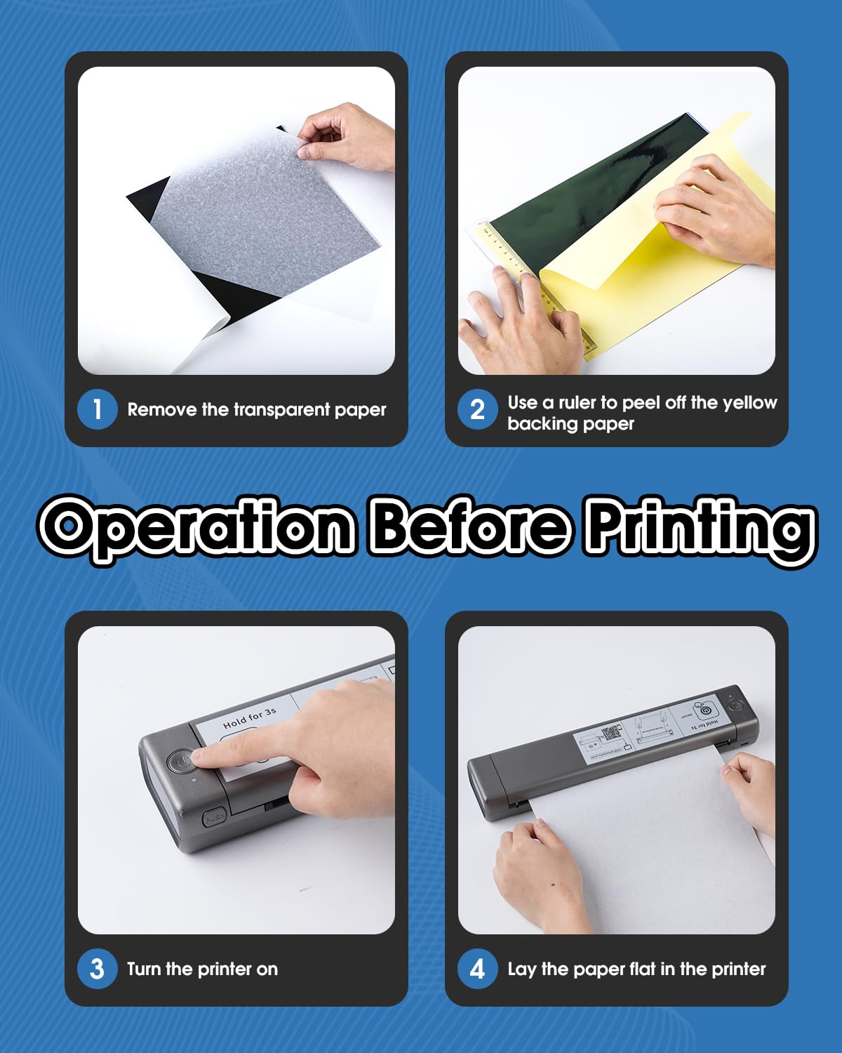 Phomemo printed monochrome stencil on transfer paper ready for application