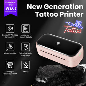 Phomemo TP31 angled side shot highlighting sleek profile and button placement for ease