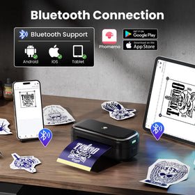 Phomemo TP31 on a tattoo studio table showing workflow convenience