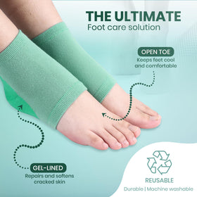 PhysFlex folded socks revealing inner gel lining, indicates reusable design benefit