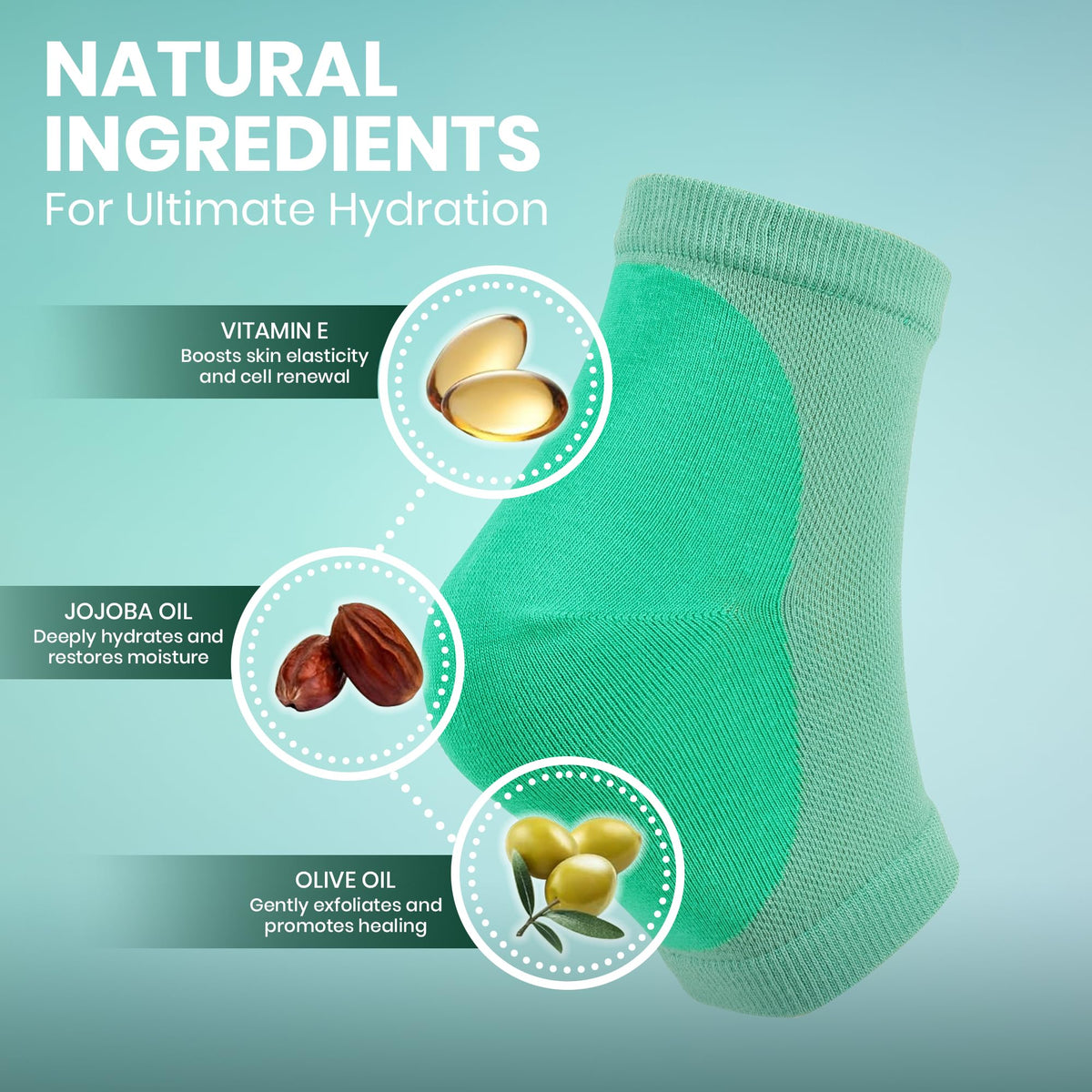 PhysFlex socks worn on feet in a bedroom setting, demonstrates comfortable overnight use