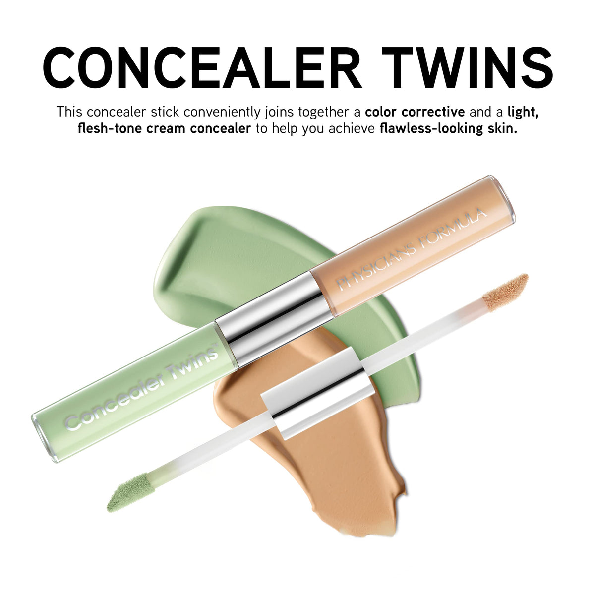Physicians Formula application with brush targeting under-eye and blemishes
