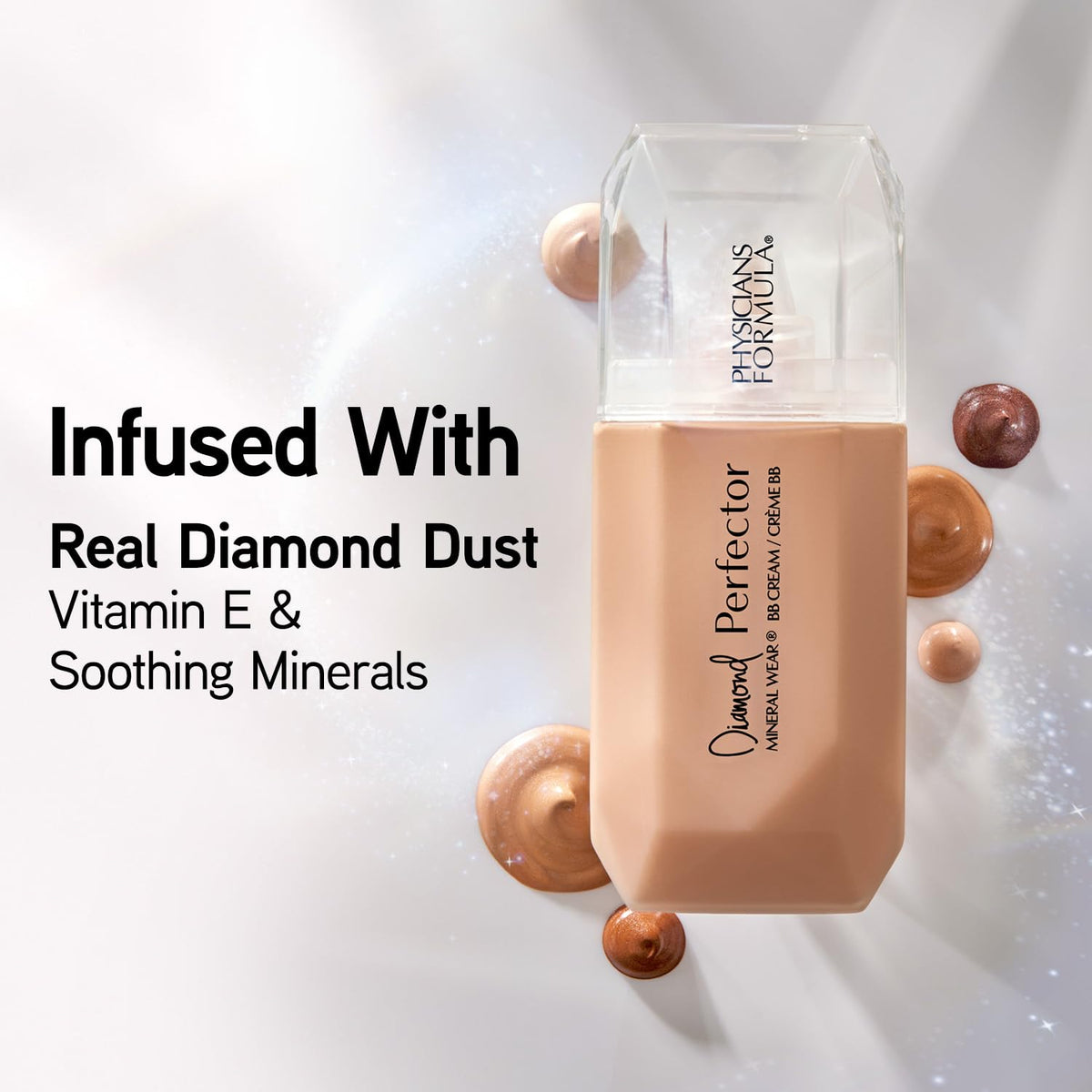 Physicians Formula BB cream bottle cap and label detail showing ingredients and gentle formula
