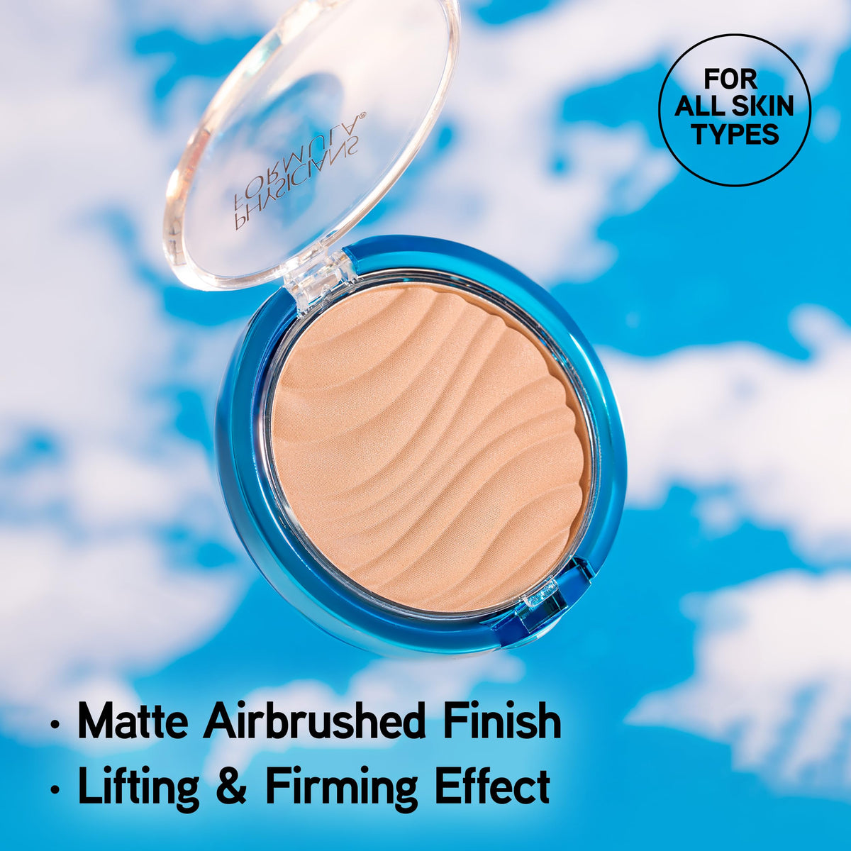 Physicians Formula open compact with sponge showing applicator and convenient touch-up benefit