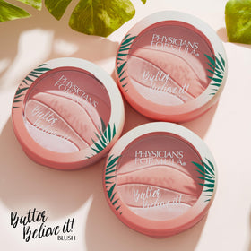 Physicians Formula lifestyle image applying Pink Sands blush for natural radiant cheeks