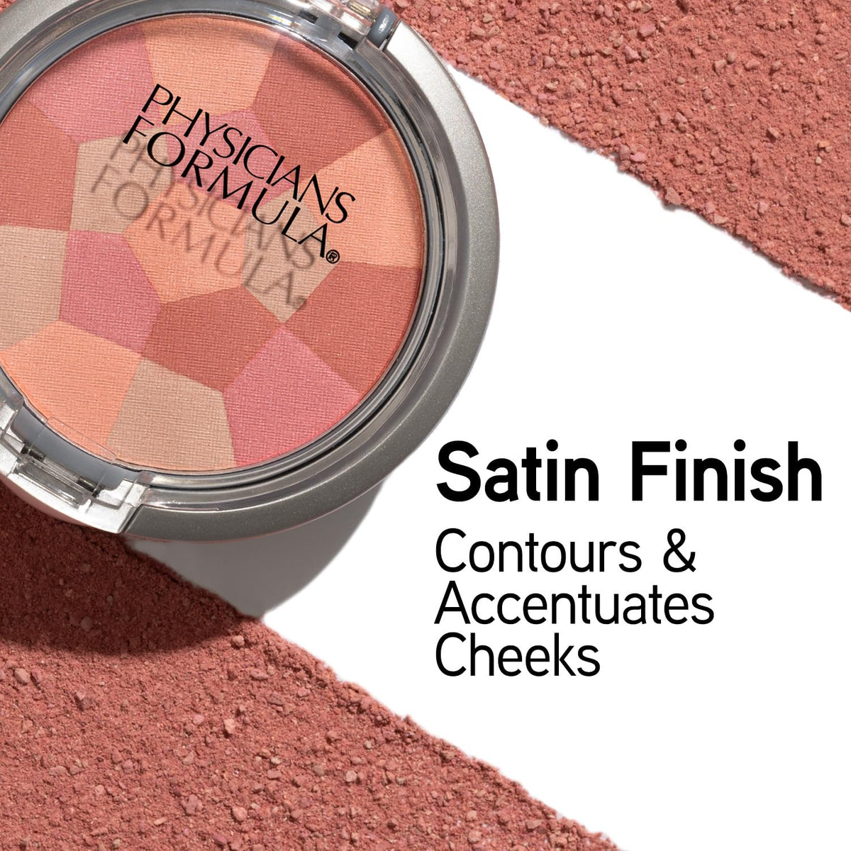 Physicians Formula mosaic close-up revealing silky powder texture and blended tones