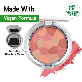 Physicians Formula on model cheek showing natural rosy finish and flattering glow