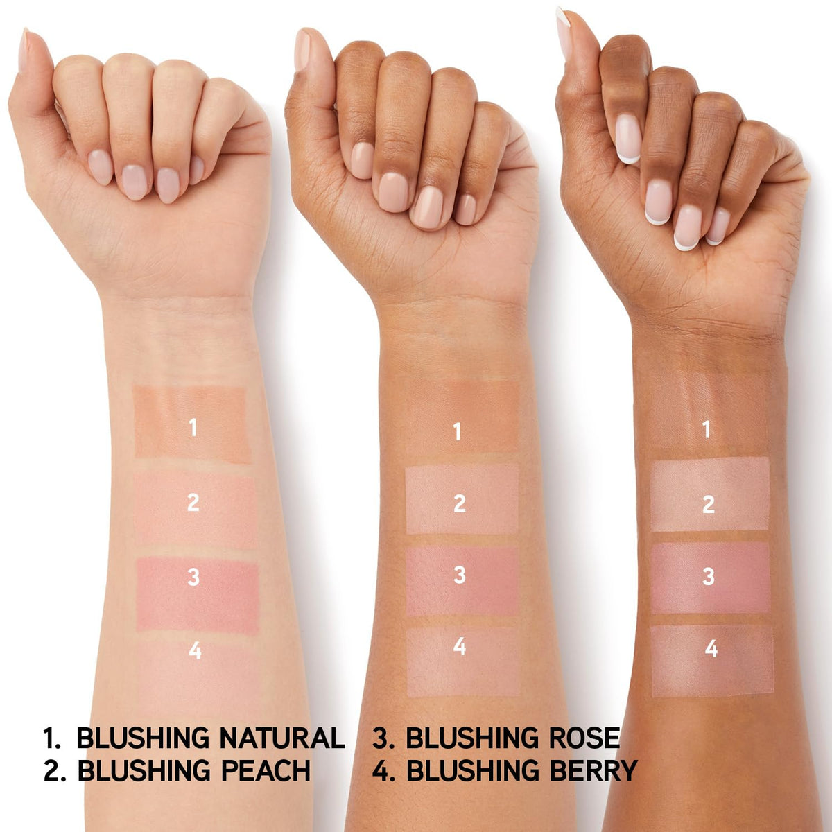 Physicians Formula blush brush applying palette, demonstrating even buildable color application