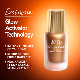 Physicians Formula bronze booster label detail showing Glow Activator Technology ingredients