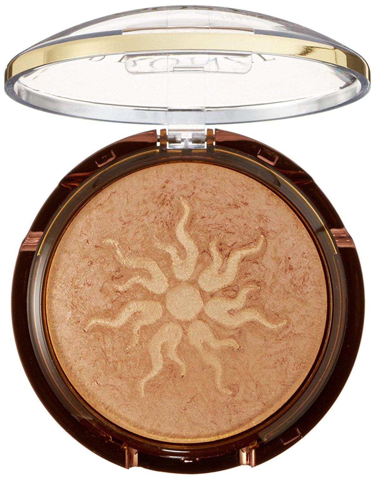 Physicians Formula close-up of terracotta-baked texture showing luminous micronized pearls