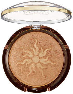 Physicians Formula close-up of terracotta-baked texture showing luminous micronized pearls