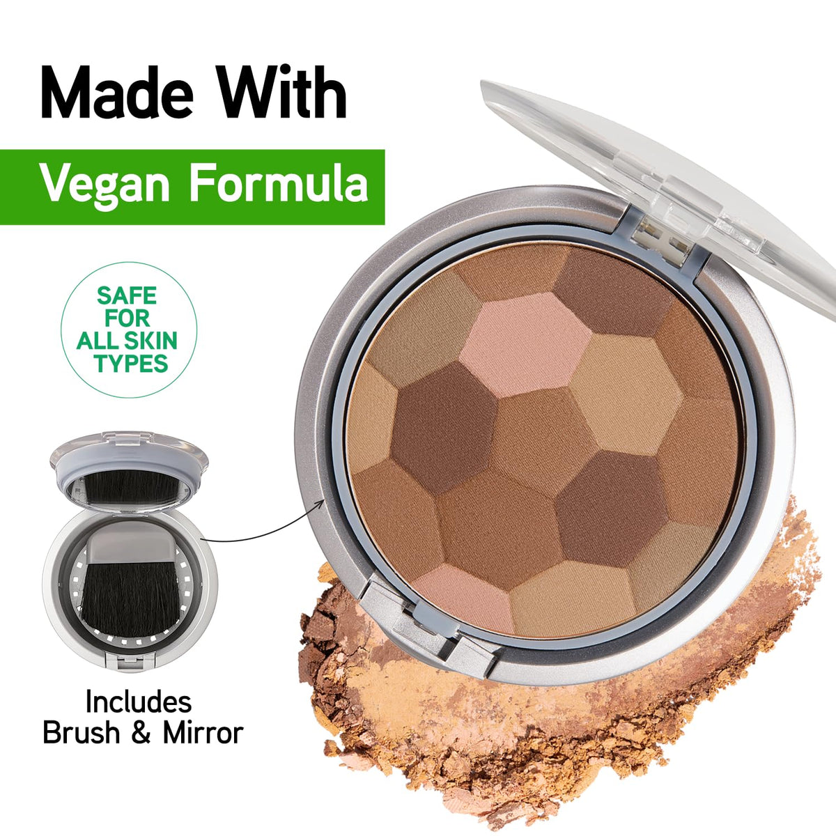 Physicians Formula open compact with brush and mirror for easy on-the-go application