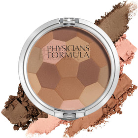 Physicians Formula compact front view showing palette and brush for travel convenience