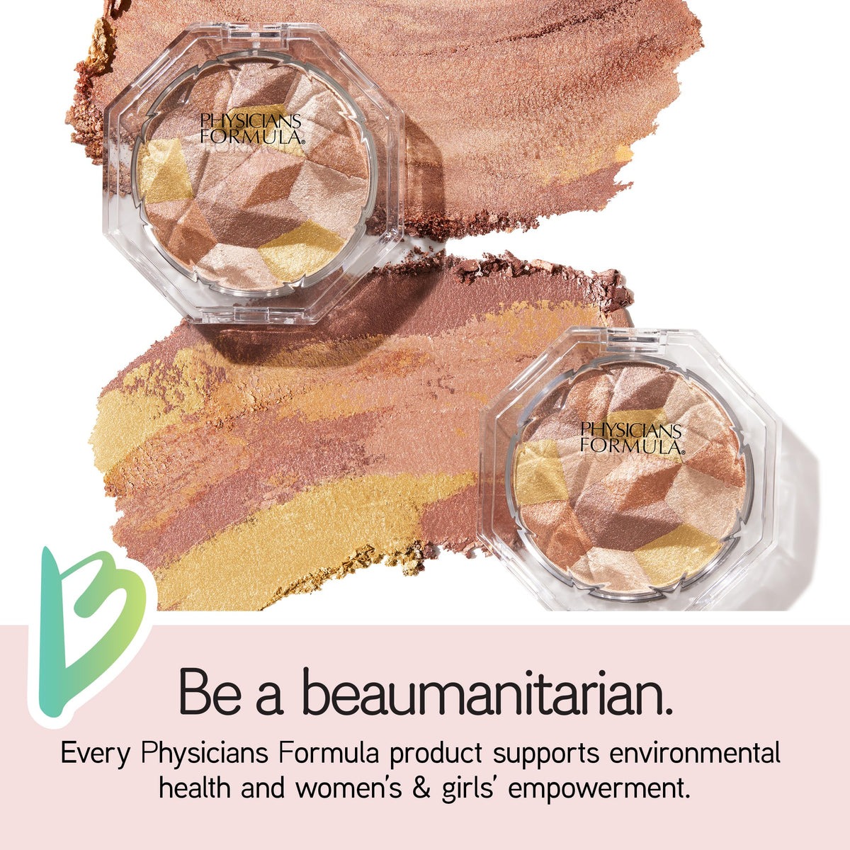 Physicians Formula texture shot showing powder-serum hybrid for smooth blend