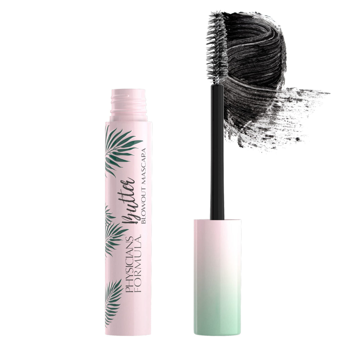 Physicians Formula front packaging showing black mascara tube and branding benefit