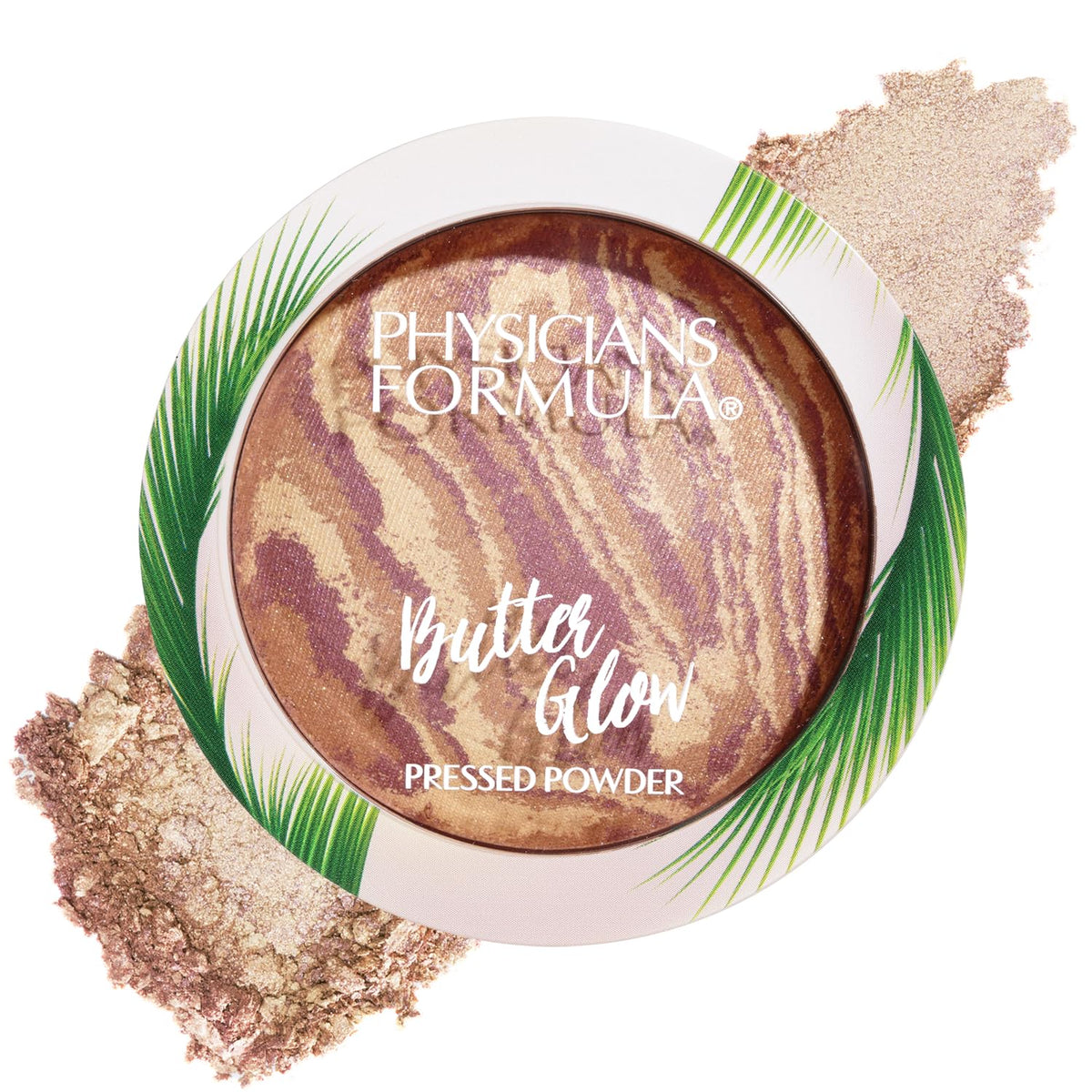 Physicians Formula compact front view showing packaging and shade, offering a polished finish
