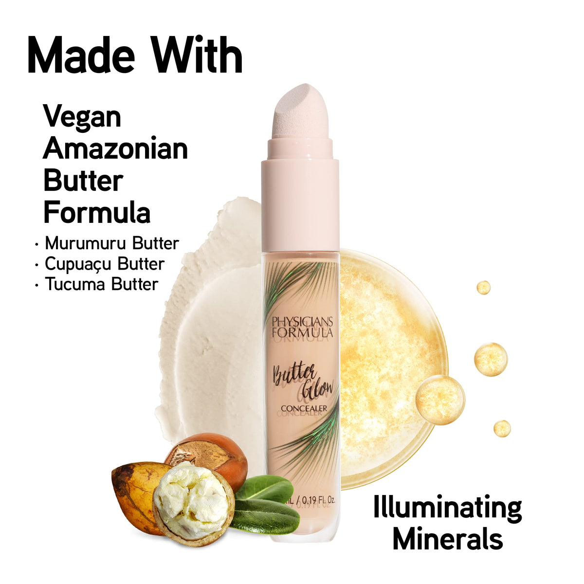 Physicians Formula applied under eye illustrating brightening and smoothing effect