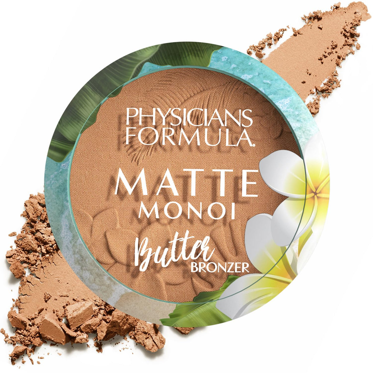 Physicians Formula compact front view showing sleek matte bronzer packaging and portable design