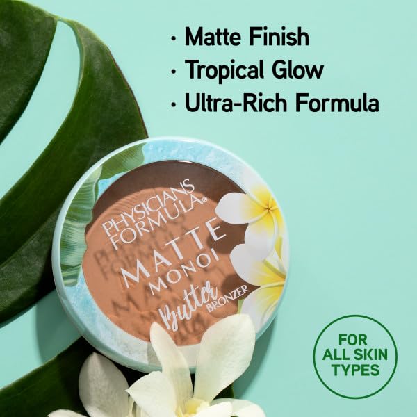 Physicians Formula powder close-up showing smooth finish and buildable warmth benefit