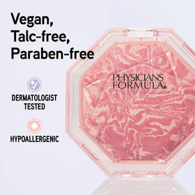 Physicians Formula blush held in hand for size comparison and travel-friendly benefit
