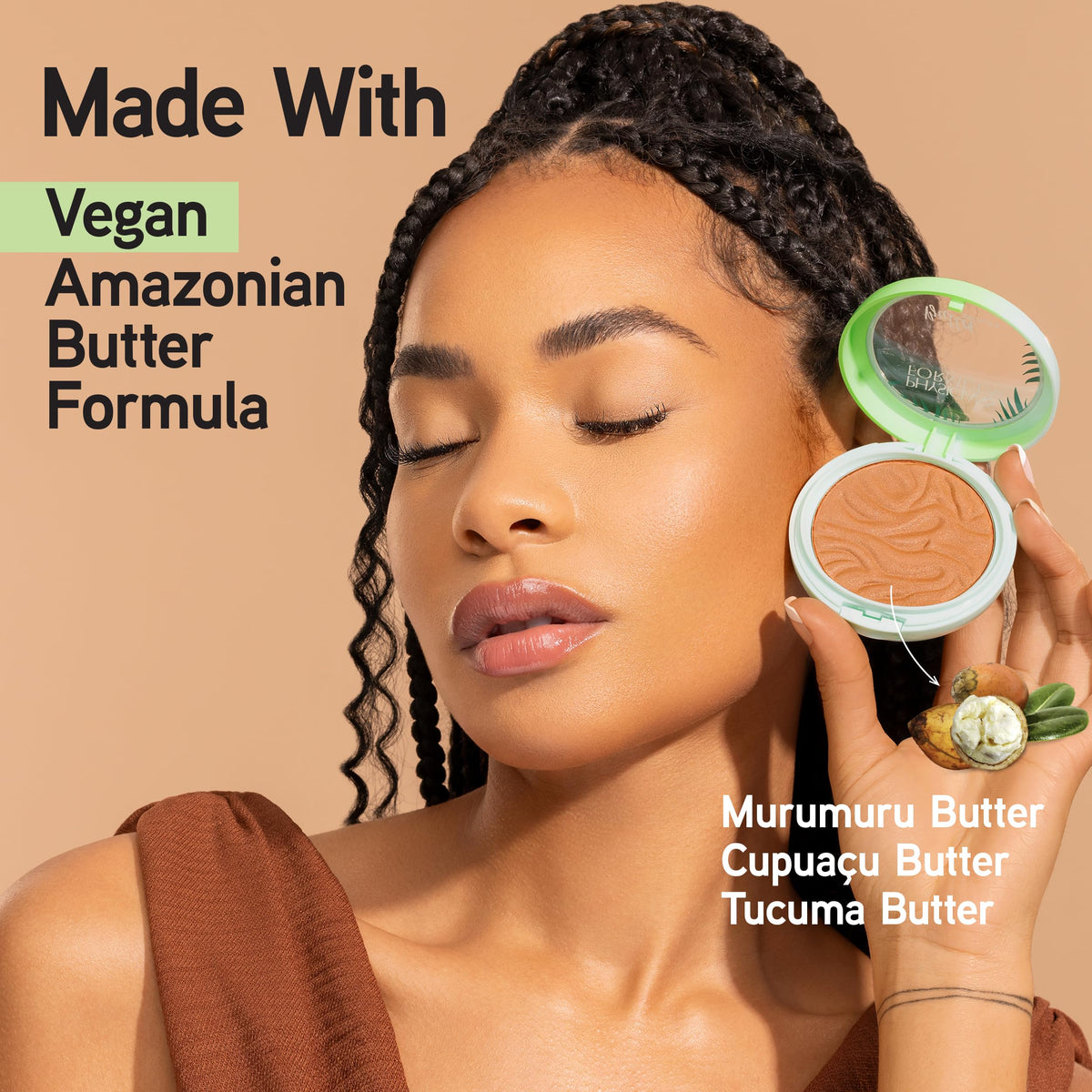 Physicians Formula product label showing Murumuru Cupuacu Tucuma butters and benefits