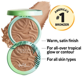 Physicians Formula close-up of pressed Murumuru Butter texture revealing fine pearlescent pigment for smooth finish