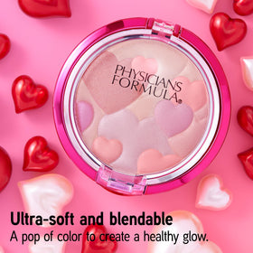 Physicians Formula open compact swatch demonstrating blendable color payoff benefit